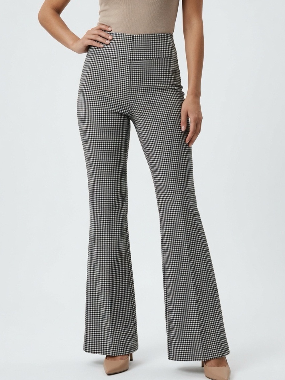Alice and Olivia Black and White Gingham Dress Pant